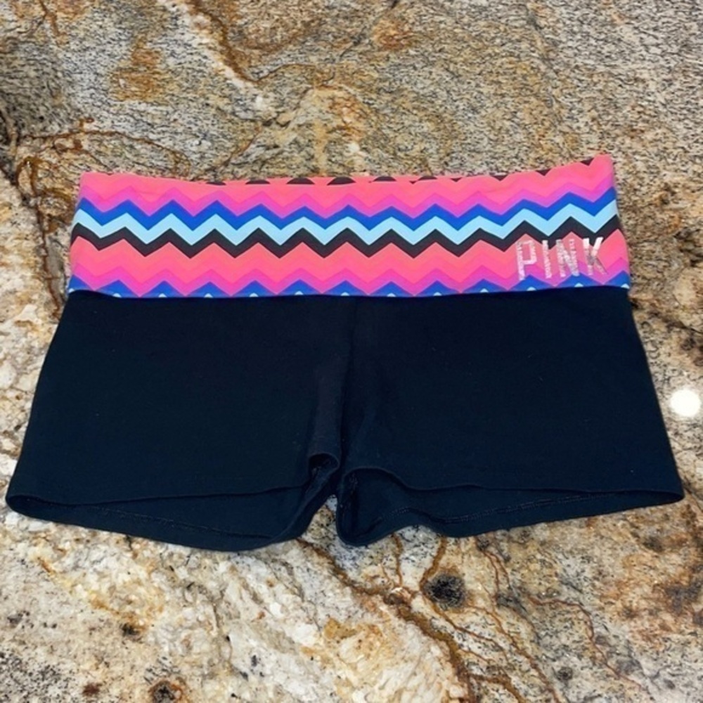 Victoria Secerts Pink Yoga Bike Shorts FoldOver Y2K Neon Pink Orange Blue Black